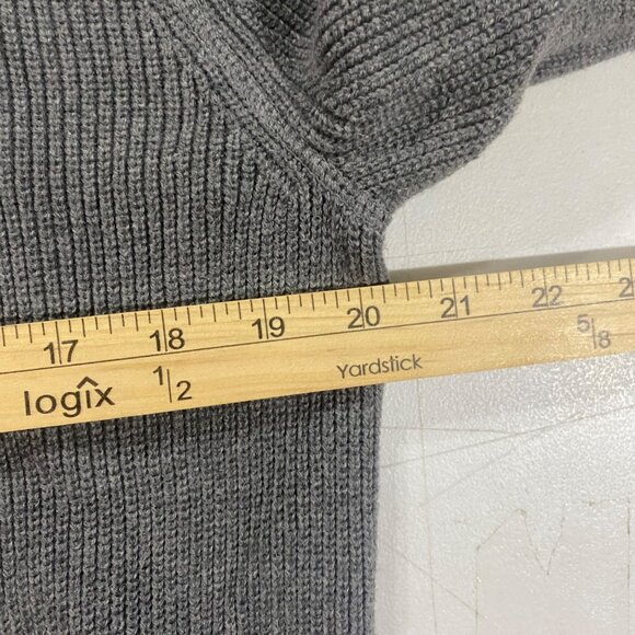 Eddie Bauer Zip-Up Cardigan Sweater Mens M Gray Cotton Knit Mock‎ Neck - Picture 7 of 10